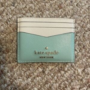 Kate Spade white and teal card holder - like new!